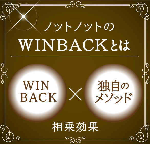 ノットノットのWINBACK(ウィンバック)とは？ WINBACK(ウィンバック)東京×独自のメソッド 相乗効果